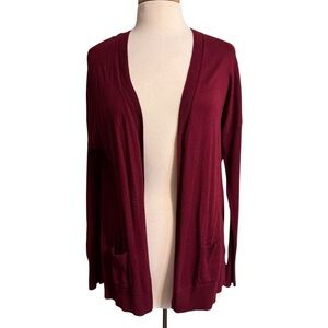 a.n.a Women's Burgundy Open Front Cardigan size small